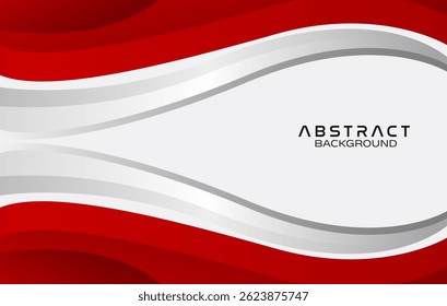 Fundo de tecnologia vermelho e branco abstrato. Design moderno da tampa de fundo da paisagem branca vermelha. Tecnologia de fundo de cor vermelha geométrica. Modelo para brochura, impressão, anúncio, revista, cartaz, website