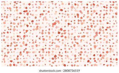 Abstract red and white terrazzo pattern background. Colorful stone texture, granite, marble, and quartz. Natural polished pebble art surface.