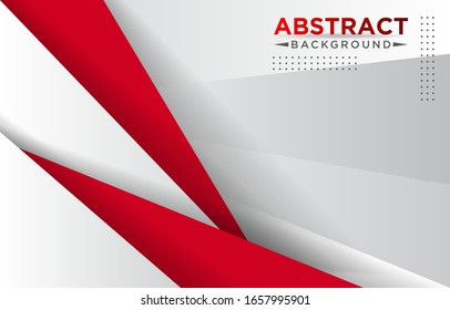 Abstract red and white triangle overlapping layers geometric background a combination