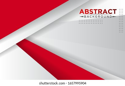 Abstract red and white triangle overlapping layers geometric background a combination