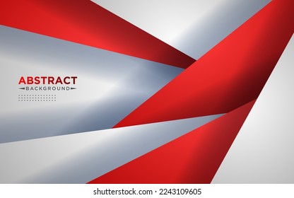 Abstract red and white triangle overlapping layers geometric background a combination. eps10 vector