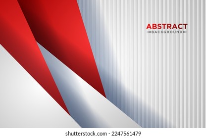 Abstract red and white triangle overlapping layers geometric background a combination. eps10 vector