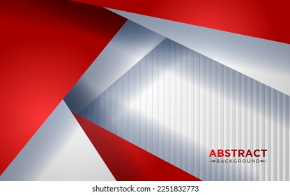 Abstract red and white triangle overlapping layers geometric background a combination. eps10 vector