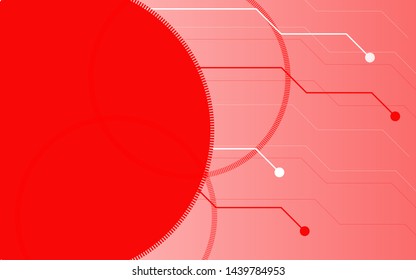 Abstract red and white vector board background technology concept. Modern layout and trendy solid color for use element banner, cover, presentation, business, advertising, corporate