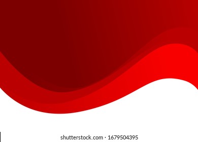 Abstract Red White Wave Background Design with Empty Space for Text Template Vector