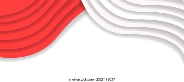 An abstract red and white wave background