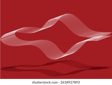 Abstrakter roter und weißer Wellenhintergrund
