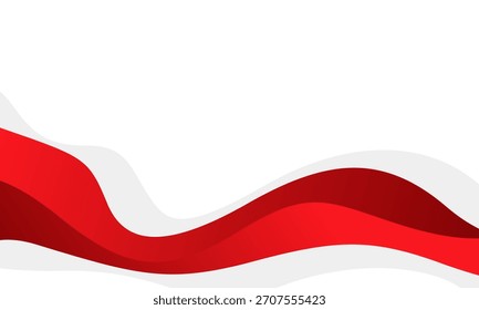 Abstract red and white wave background, modern minimalist wallpaper, smooth gradient curves. Suitable for template designs, sale banners, business cards, websites and pages