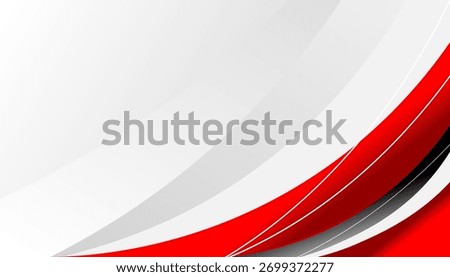 Abstract red and white wave background vector with smooth curved lines and modern gradient design. Clean and elegant layout suitable for posters, business,  banners, flyers, or web templates.