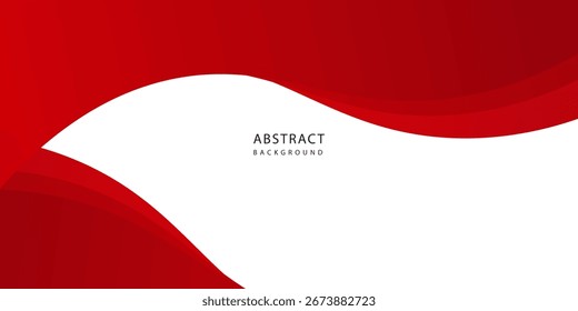 Abstract Red and White Waves Background Design with Modern Aesthetic