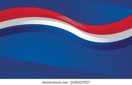 Abstractas ondas rojas y blancas sobre fondo azul Diseño moderno