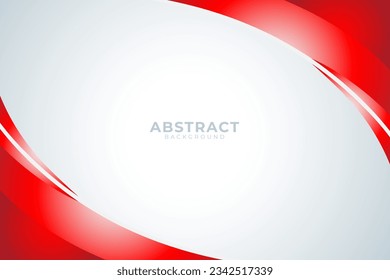 Abstract Red White Wavy Background Design Template Vector with Copy Space for Text