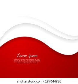 Resumen de diseño ondulado rojo y blanco. Fondo del vector