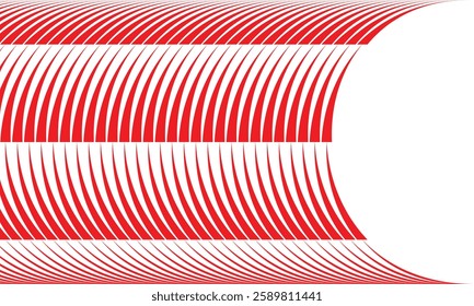 Abstract Red and White Wavy Line Pattern Creating a Fluid Optical Illusion with Dynamic Motion Effect