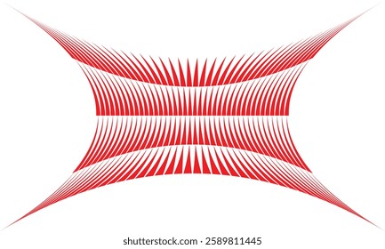 Abstract Red and White Wavy Line Pattern Creating a Fluid Optical Illusion with Dynamic Motion Effect