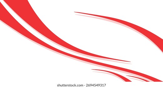 Abstractas líneas onduladas rojas y blancas crean un diseño dinámico y fluido sobre un fondo limpio, sugiriendo movimiento y energía.