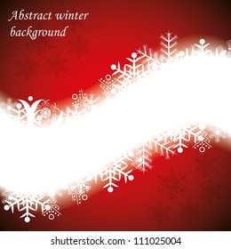 Abstract red white winter background
