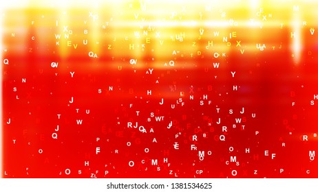 Abstract Red Yellow Scattered Alphabet Letters Stock Vector (Royalty ...