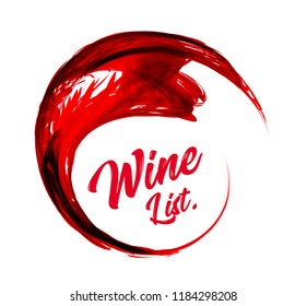 Abstract red wine background. Wine list. Vector illustration on white.