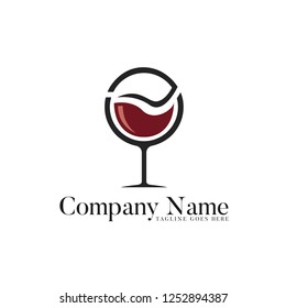 abstract red wine concept, letter E concept and beverage glass illustration, design vector for beverage industry, logo for cafes and discos, industrial logos and entertainment businesses