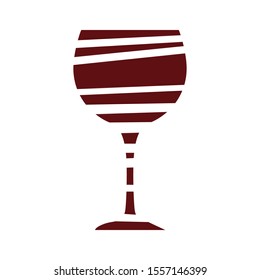 abstract red wine glass, vector illustration 