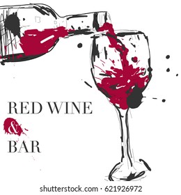 Abstract red wine vector illustration