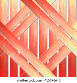 Abstract red wooden fence on white background