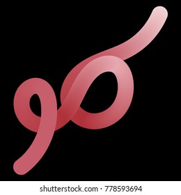 Abstract Red worm on black Vector illustration