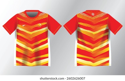 abstract red and yellow background pattern for sport jersey design mockup