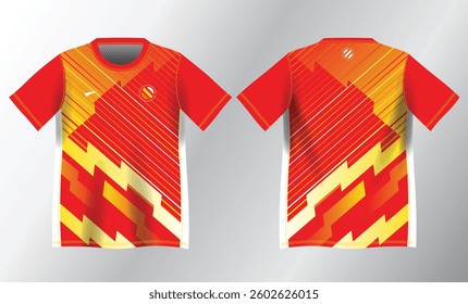 abstract red and yellow background pattern for sport jersey design mockup