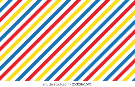 El patrón de línea diagonal azul amarillo rojo abstracto se puede utilizar para cubrir, textura, silla, mesa.