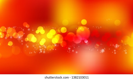 Abstract Red and Yellow Bokeh Defocused Lights Background Image
