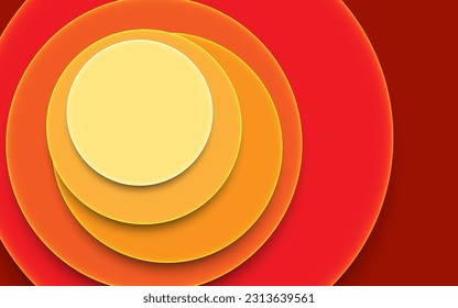 abstract red yellow circle labels vector background