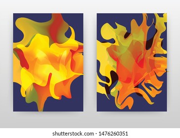 Abstract red yellow fire shape design for annual report, brochure, flyer, leaflet, poster. Abstract yellow red background. Abstract A4 brochure template. Flyer vector illustration.