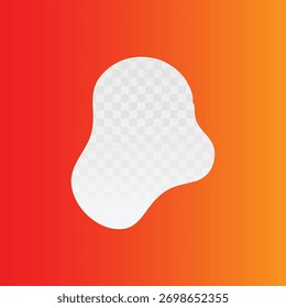 Abstract red to yellow gradient background with a soft, rounded transparent cutout and white outline, ideal for text containers, overlays, or modern digital designs.