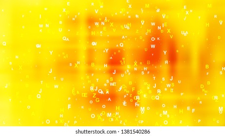 Abstract Red and Yellow Letters Background Vector Art