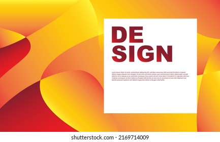 Abstract red yellow liquid and curvy geometric background for banner. Vector illustration.
