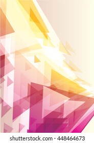 Abstract red yellow low poly triangles background