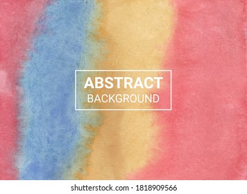 Abstract Red, yellow ochre, blue watercolor texture background
