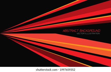 Abstract red yellow orange line speed triangle shape direction on black design modern futuristic background vector illustration.