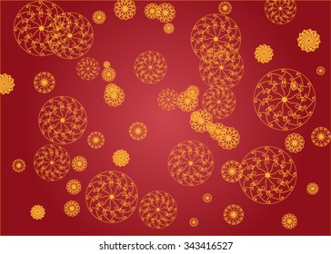 Abstract Red Yellow Ornament. Vector illustration background
