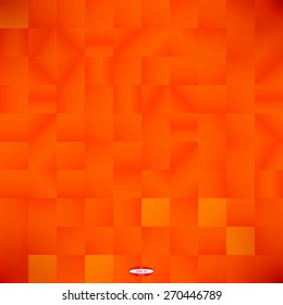 abstract red yellow pattern sand texture with square with orange line isolated on dark background. vector illustration