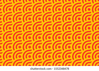 Abstract red and yellow round pattern seamless background.