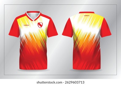 abstrato vermelho e amarelo camisola esporte para futebol e futebol camisa modelo