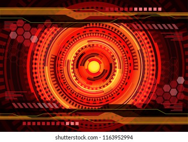 Abstract red yellow technology digital power energy system design modern futuristic background vector illustration.