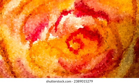 abstract red and yellow triangle mosaic rose vector  background  