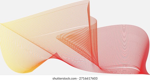 Abstrakte rote und gelbe Wellenlinien auf weißem Hintergrund. Vektorgrafik