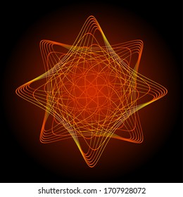 Forma abstracta de armazón rojo y amarillo. Ilustración del vector
