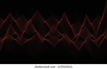 Abstract red zigzig on black color background.