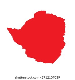 Abstractas Rojo Zimbabue Mapa simple